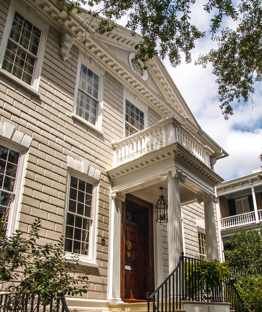 Row of older houses in Charleston South Carolina