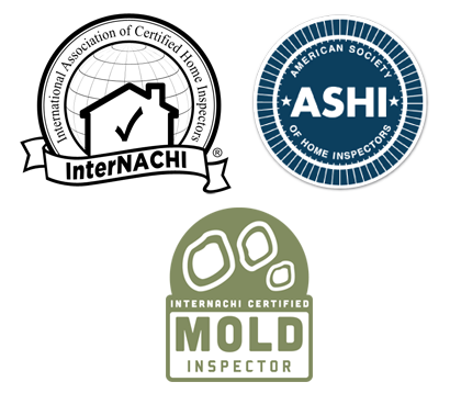 InterNACHI, ASHI, and IinterNACHI Certified Mold Inspector Logos